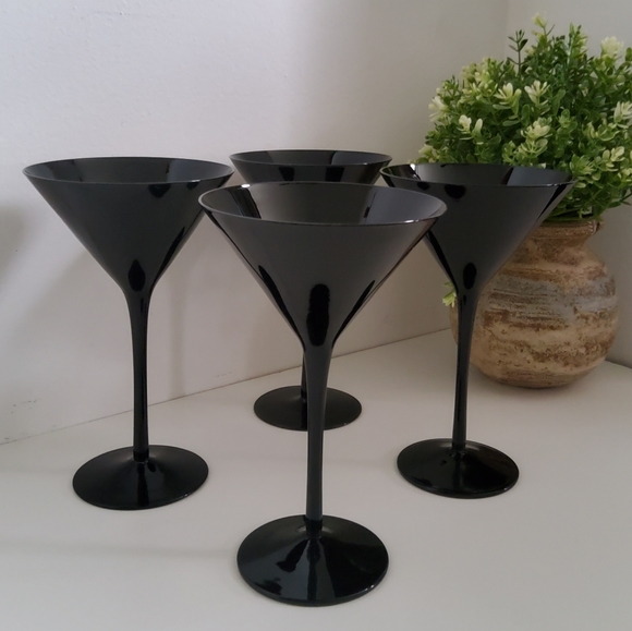 Artland Other - Black Glass Martini Glasses, set of 4